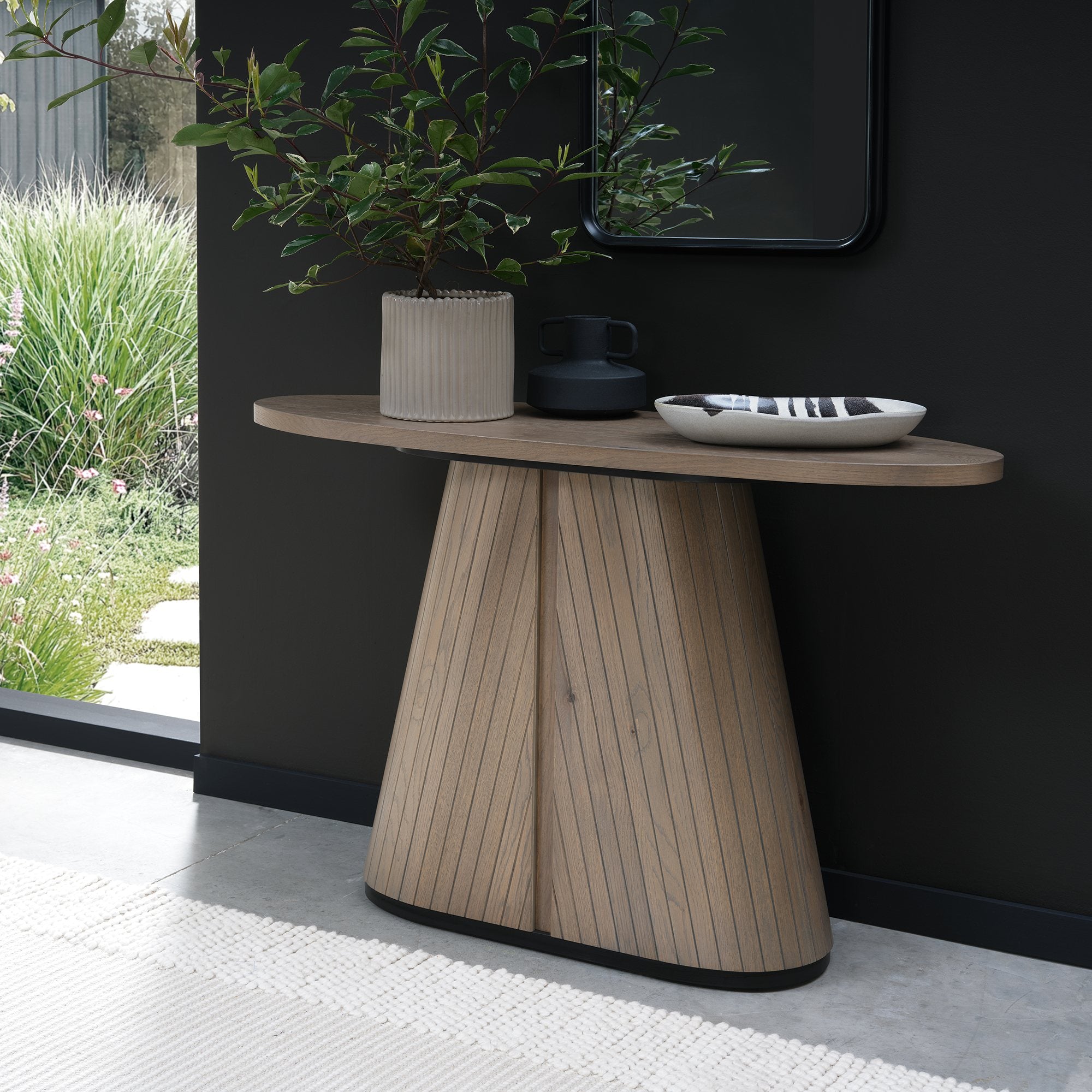 Vega Grey Oiled Oak & Peppercorn Cosole table
