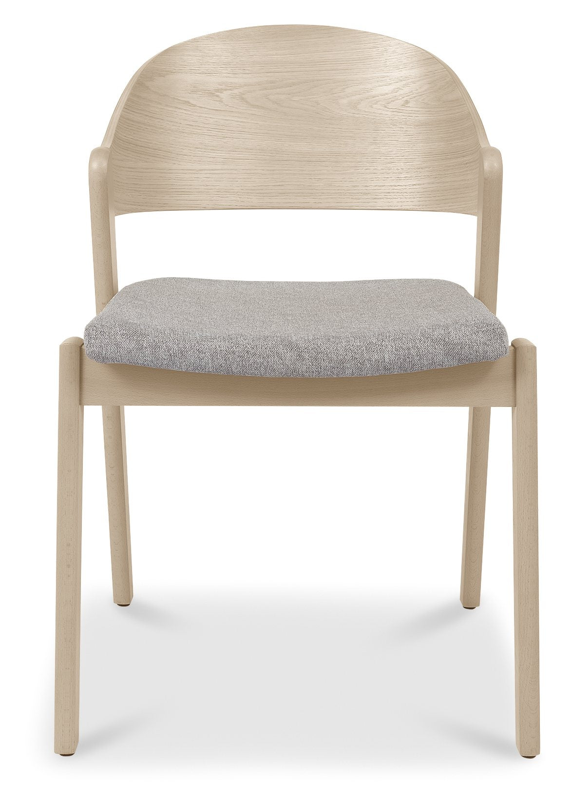Vega Scandi Oak Ply Back Chair - Grey Fabric