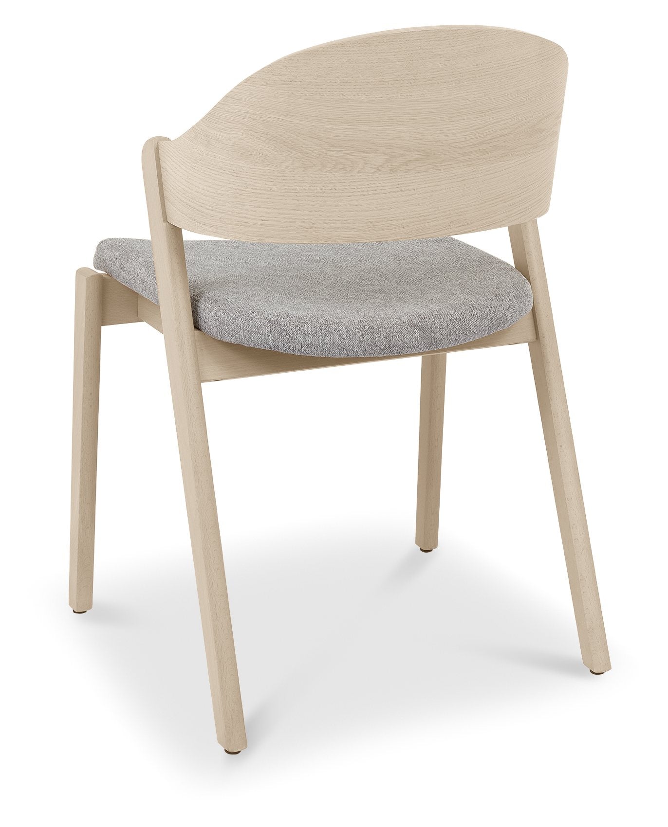 Vega Scandi Oak Ply Back Chair - Grey Fabric