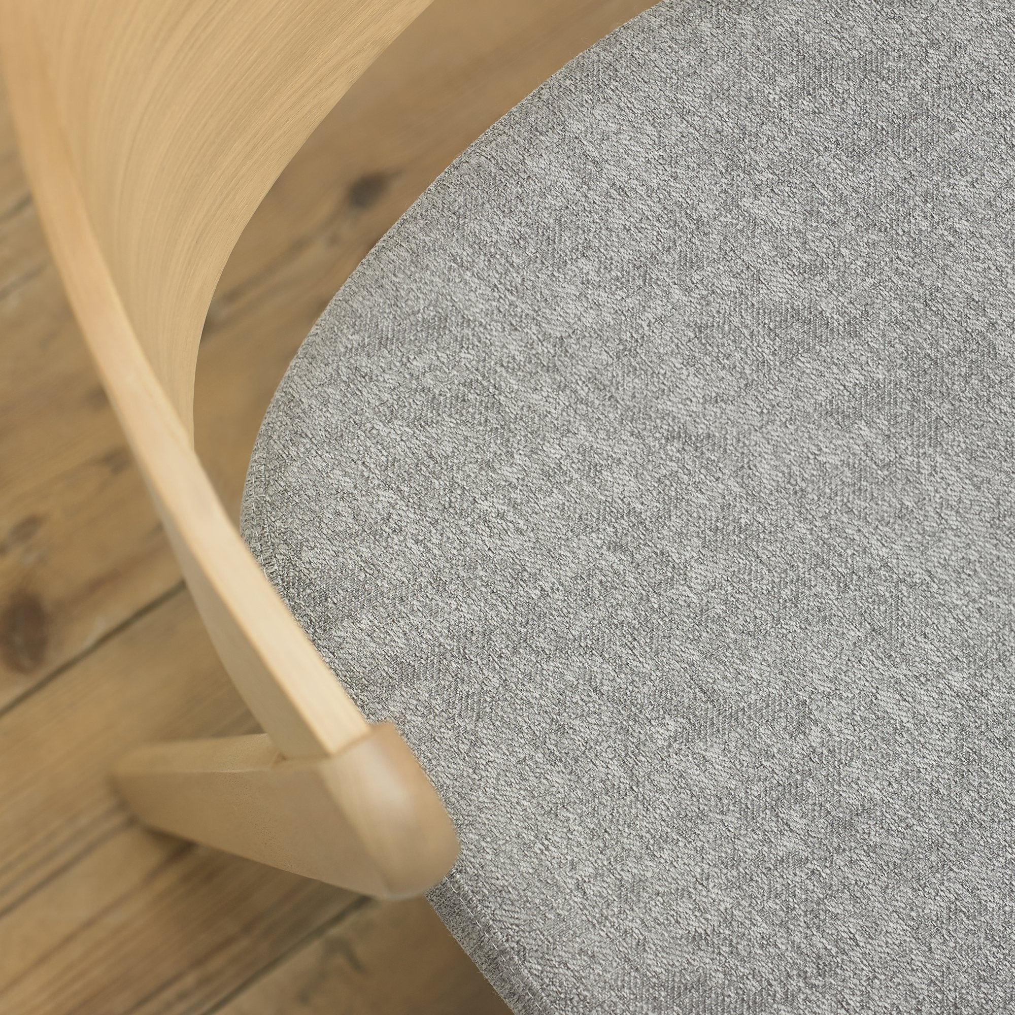 Vega Scandi Oak Ply Back Chair - Grey Fabric