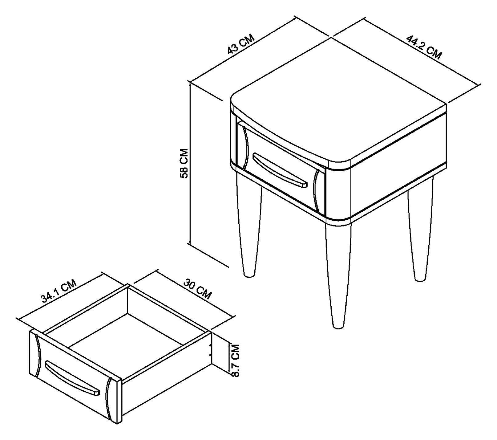 Larsen Scandi Oak & Soft Grey 2 Drawer Nightstand New!! (Clearance)