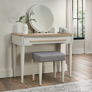 Larsen Scandi Oak & Soft Grey Dressing Table and stool ,mirror