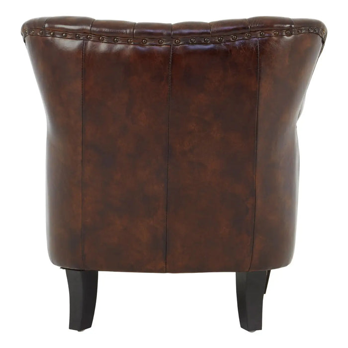 Victor Winged Brown Leather Armchair