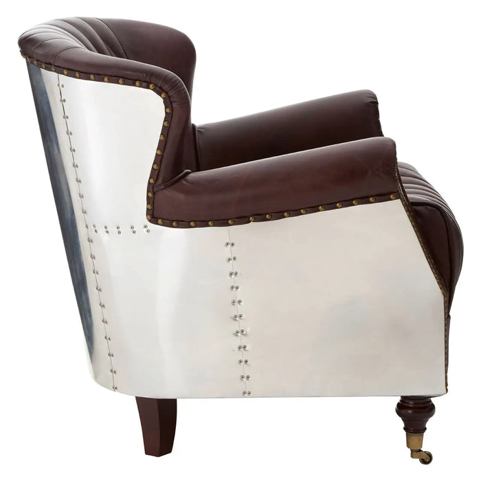 Victor Coffee Leather Armchair