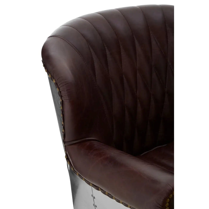 Victor Coffee Leather Armchair