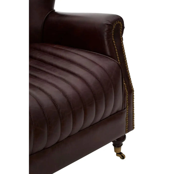 Victor Coffee Leather Armchair