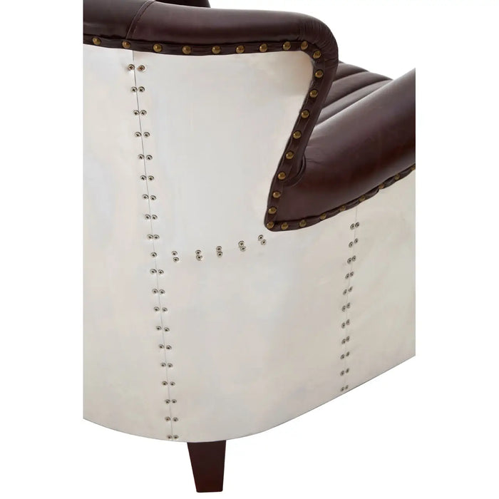 Victor Coffee Leather Armchair