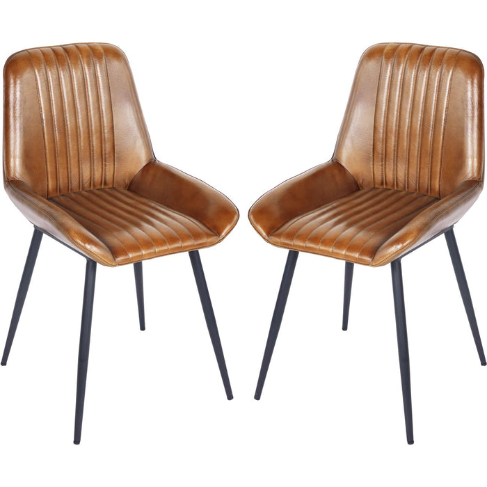 Pembroke Leather Dining Chairs in Tan