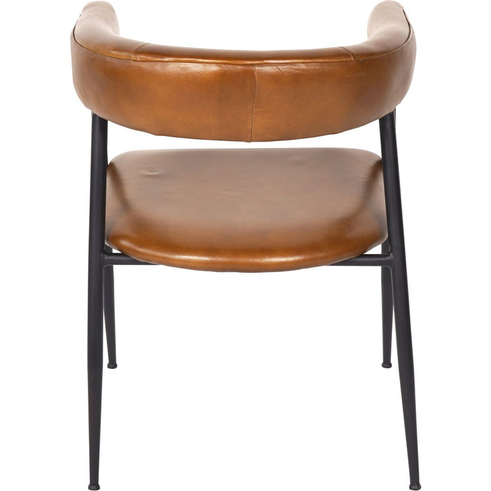 Pair Of Churchill Leather Dining Chairs in Cognac