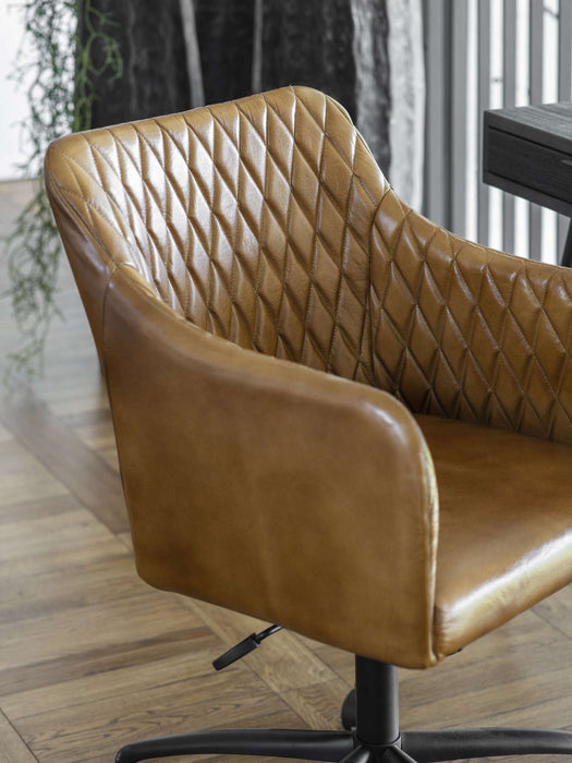 Maxwell Leather Office Chair in Cognac