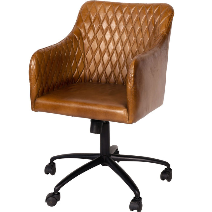 Maxwell Leather Office Chair in Cognac