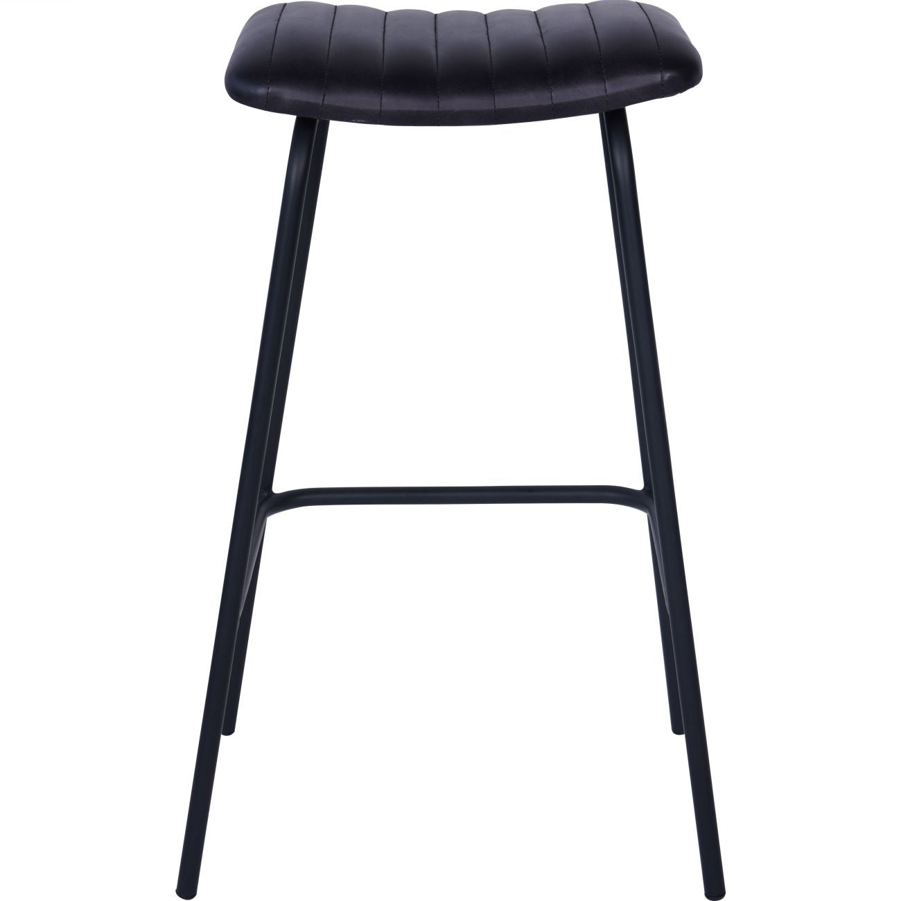 Pair of Arthur Leather Bar Stools in Charcoal