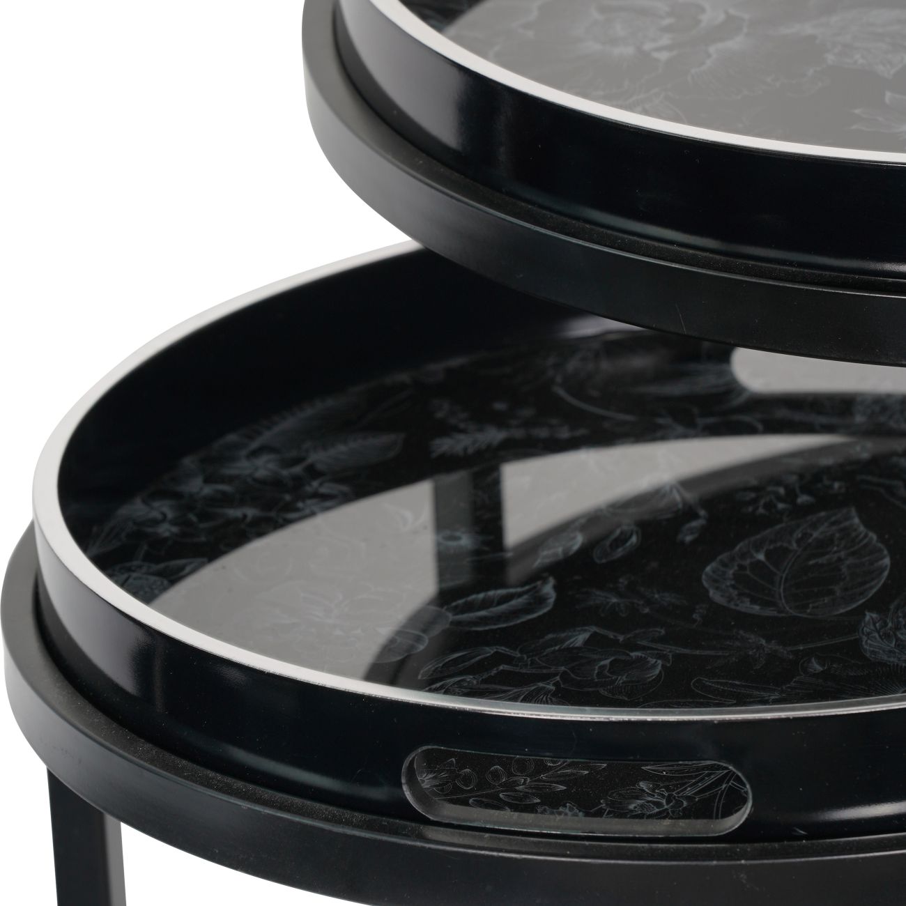 Laura Ashley Louise Print Set Of 2 Side Tables With Removeable Trays