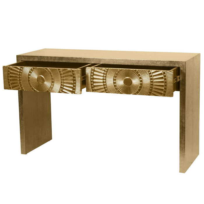 Coco Gold Embossed Metal Console