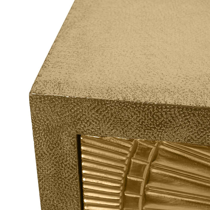 Coco Gold Embossed Metal Console