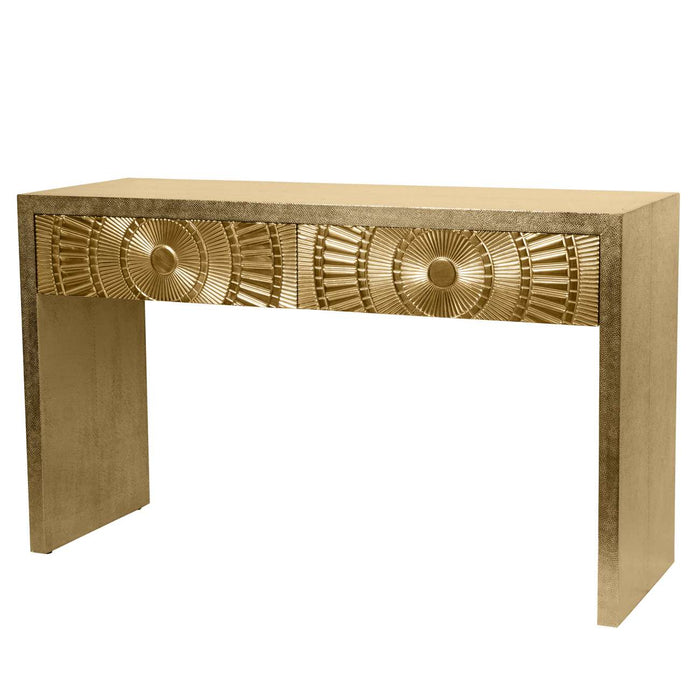 Coco Gold Embossed Metal Console