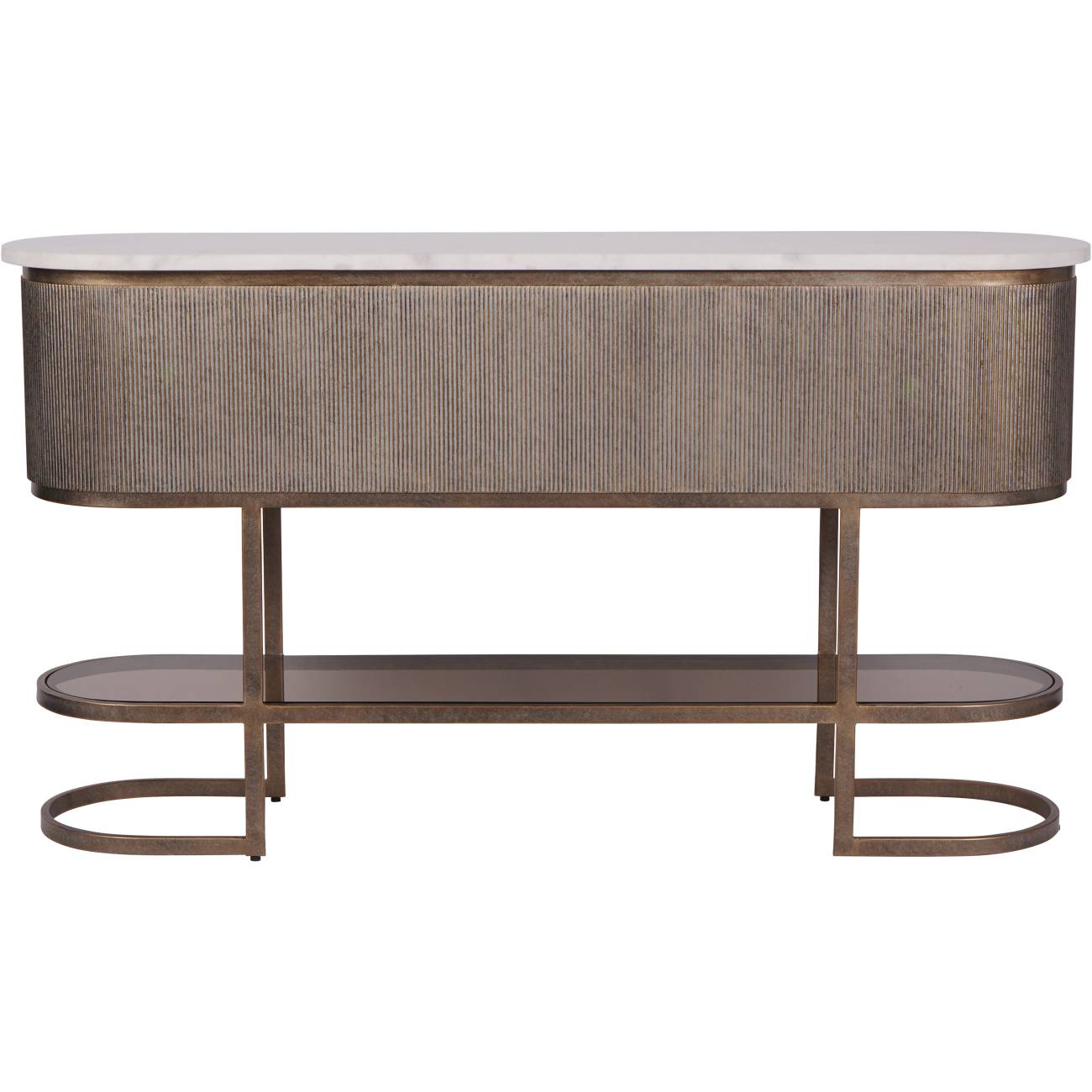 Belvedere Aged Gold Set of 2 Nesting Coffee Tables with Marble and Tinted Glass (Copy)