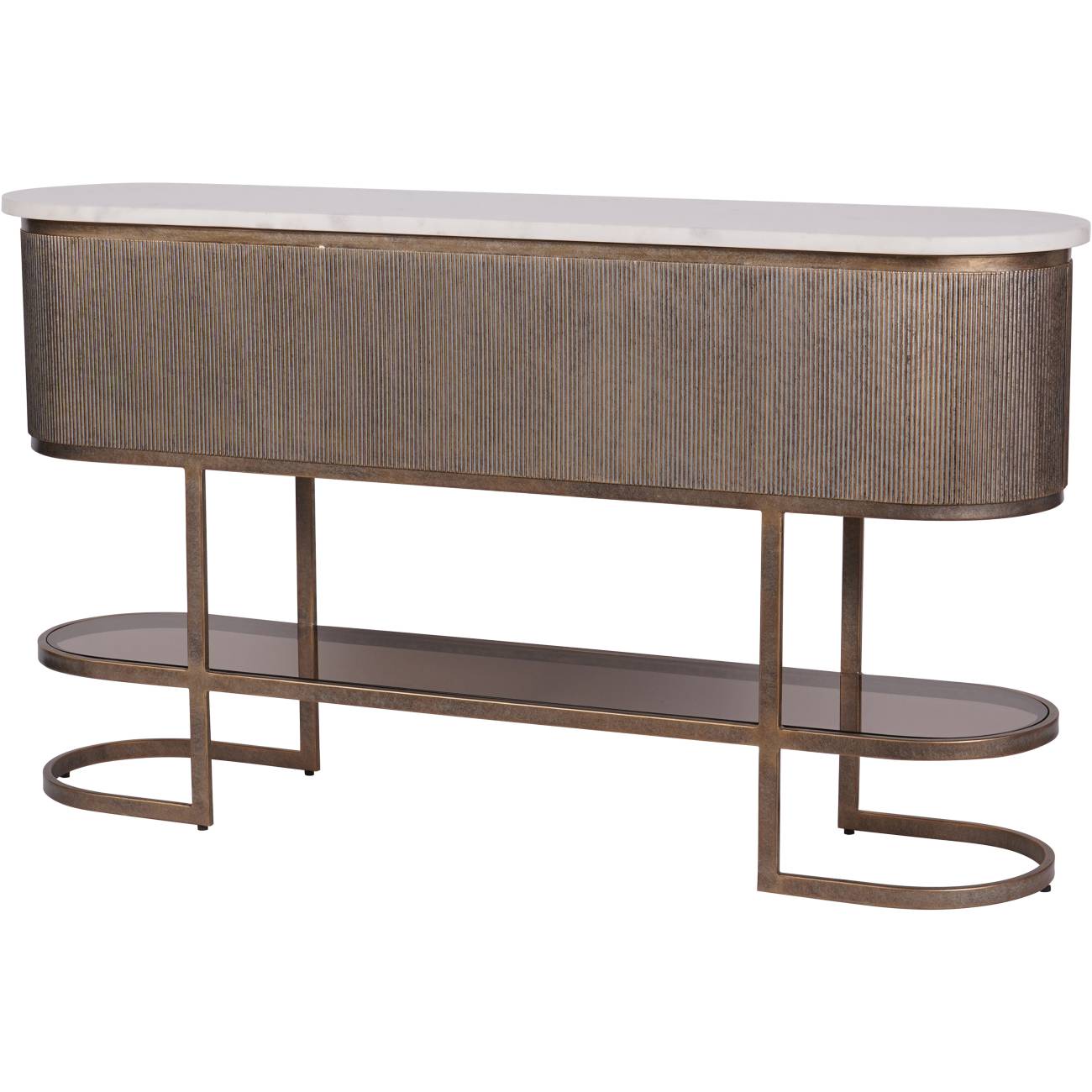 Belvedere Aged Gold Set of 2 Nesting Coffee Tables with Marble and Tinted Glass (Copy)