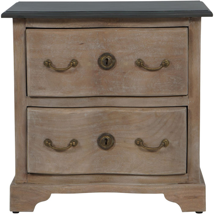 Laura Ashley Natural Wood Swannington 2 Drawer Bedside Table