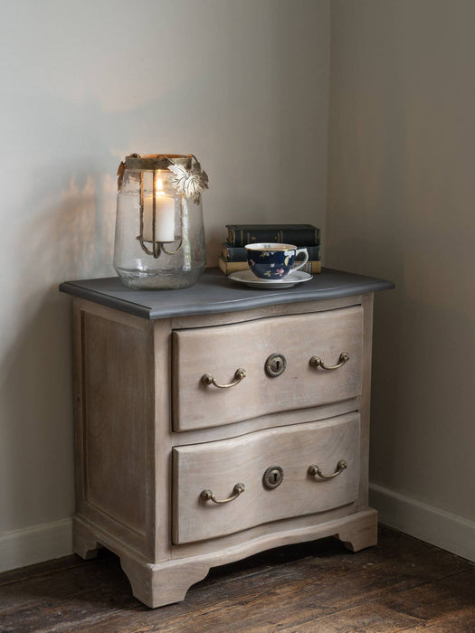 Laura Ashley Natural Wood Swannington 2 Drawer Bedside Table