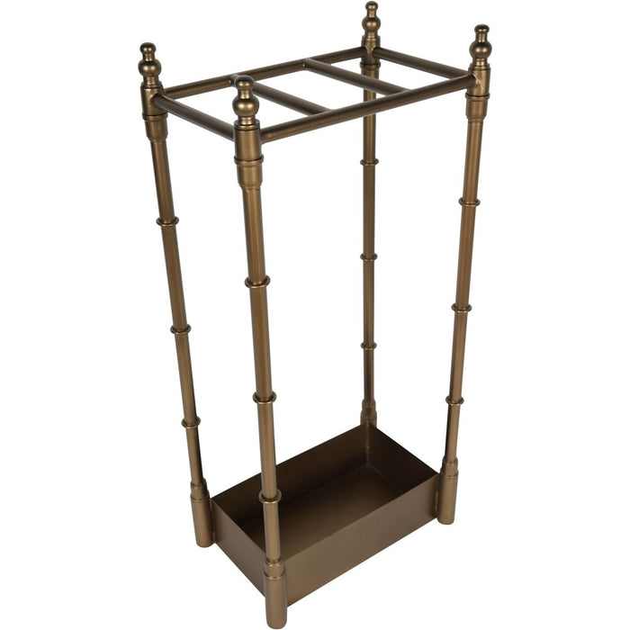 Laura Ashley Antique Brass Bamboo Finish Umbrella Stand