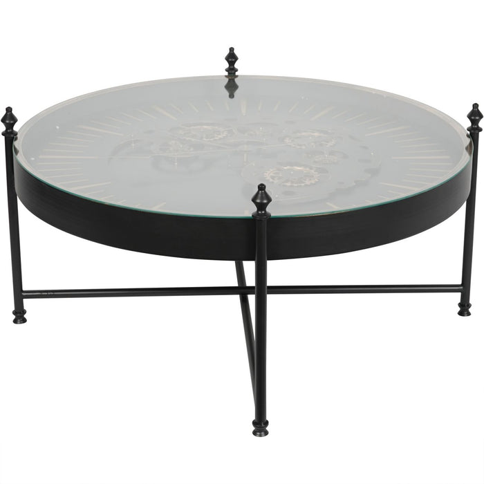 Palladium Coffee Table with Moving Dials Black Gold