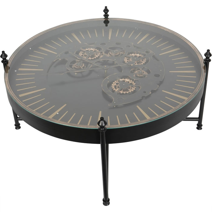 Palladium Coffee Table with Moving Dials Black Gold