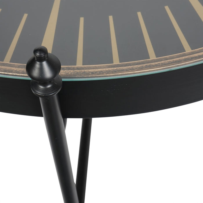 Palladium Coffee Table with Moving Dials Black Gold