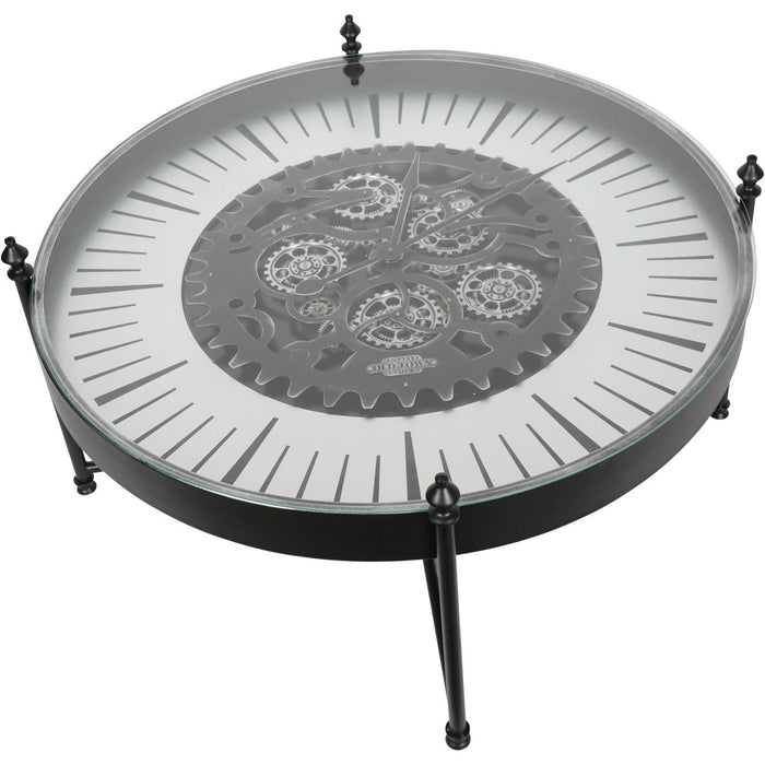 Palladium Coffee Table Wall Clock with Moving Dials