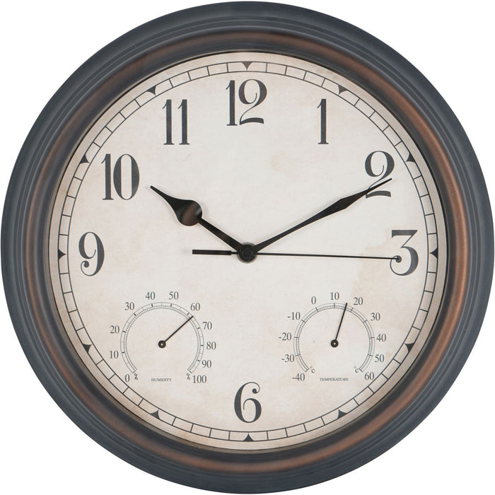 Outdoor Clock with Temperature and Humidity 31.6cm