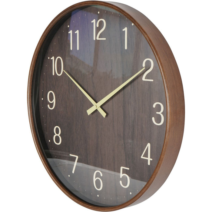 Grain Effect Clock 53cm Brown