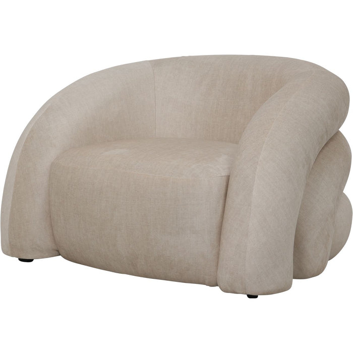 Casa Upholstered Curved Snug Chair Cream