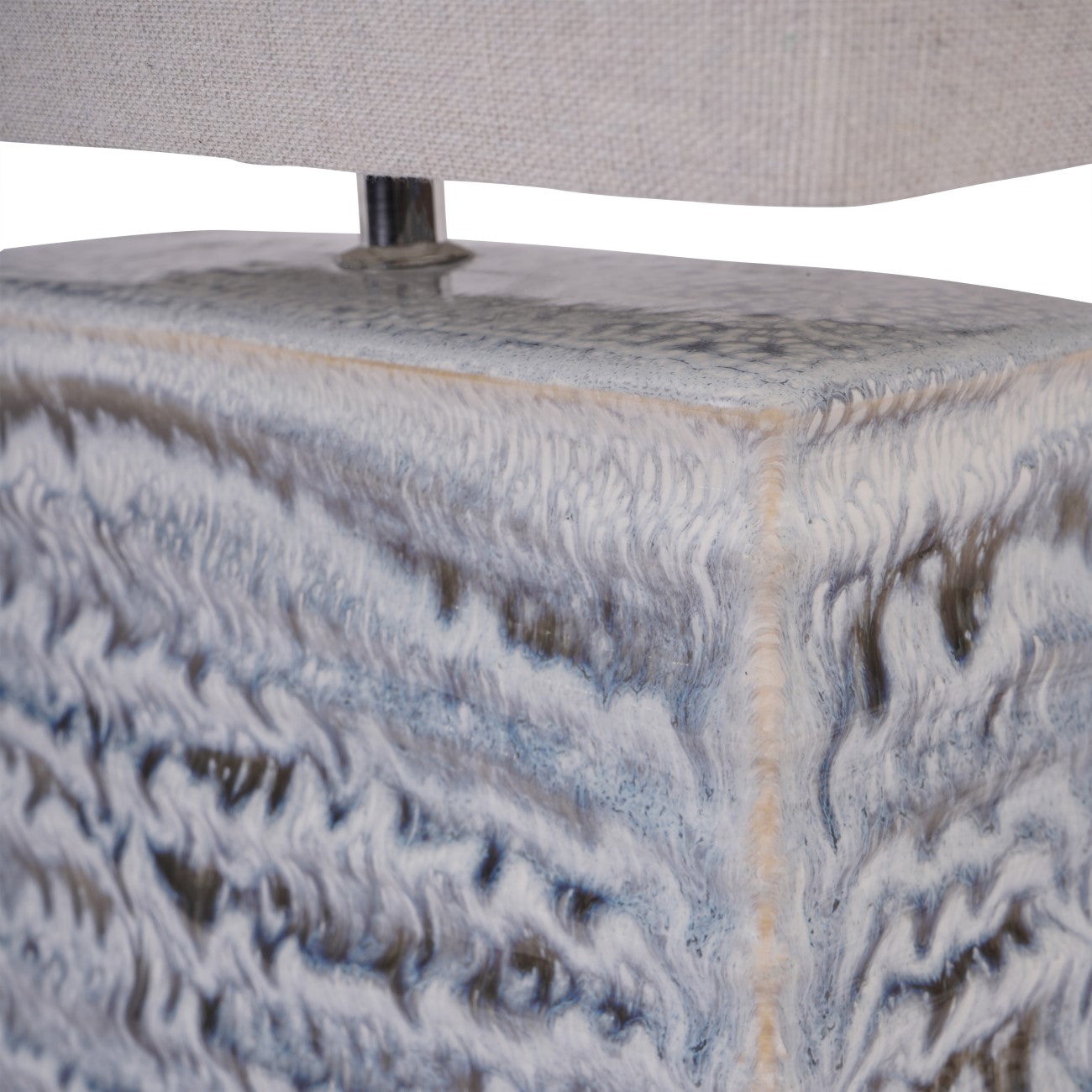 Sereno Rectangle Lamp in Blue Reactive Glaze