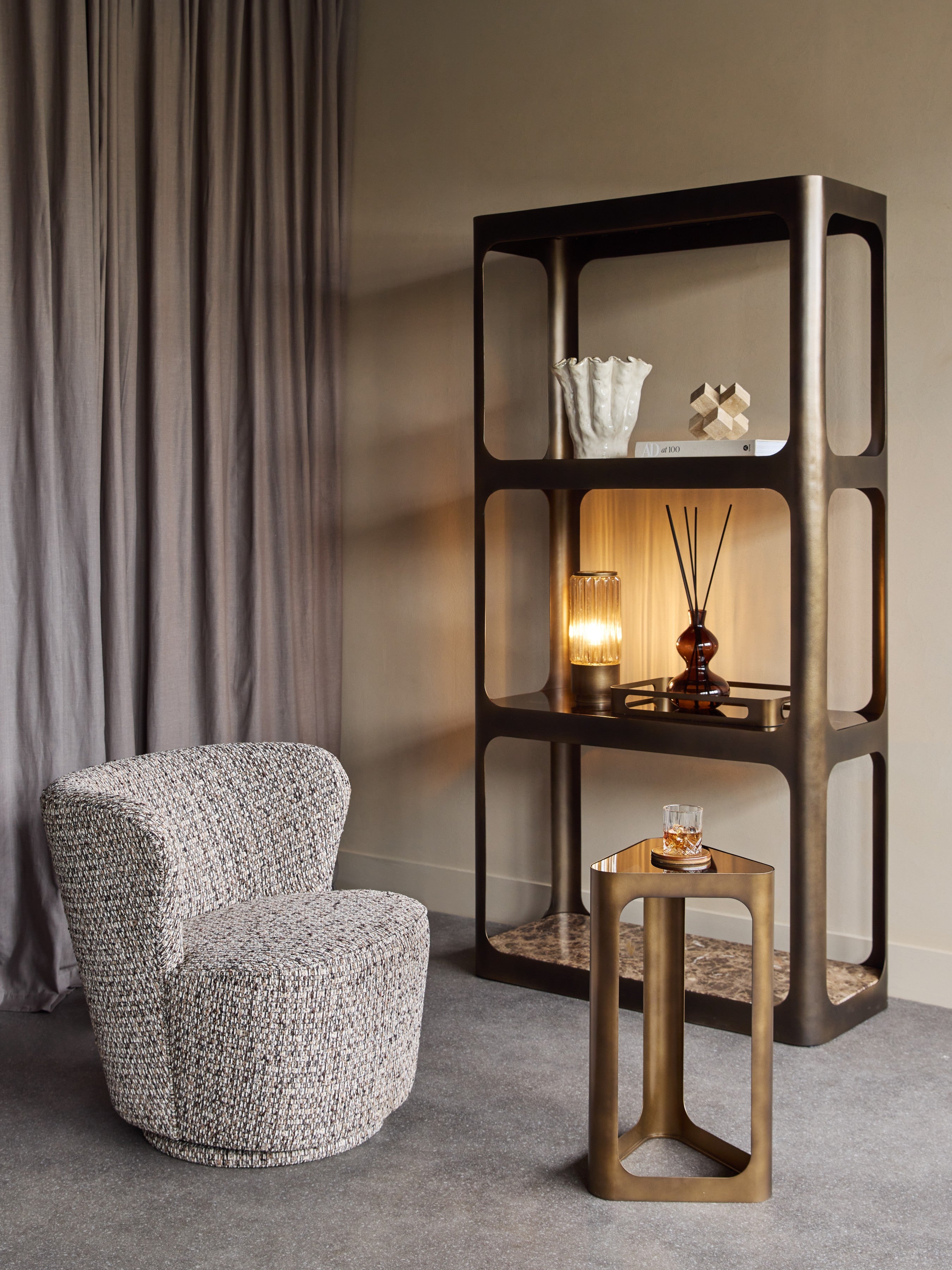 Thorpe Triangular Accent Table Black Tinted Glass