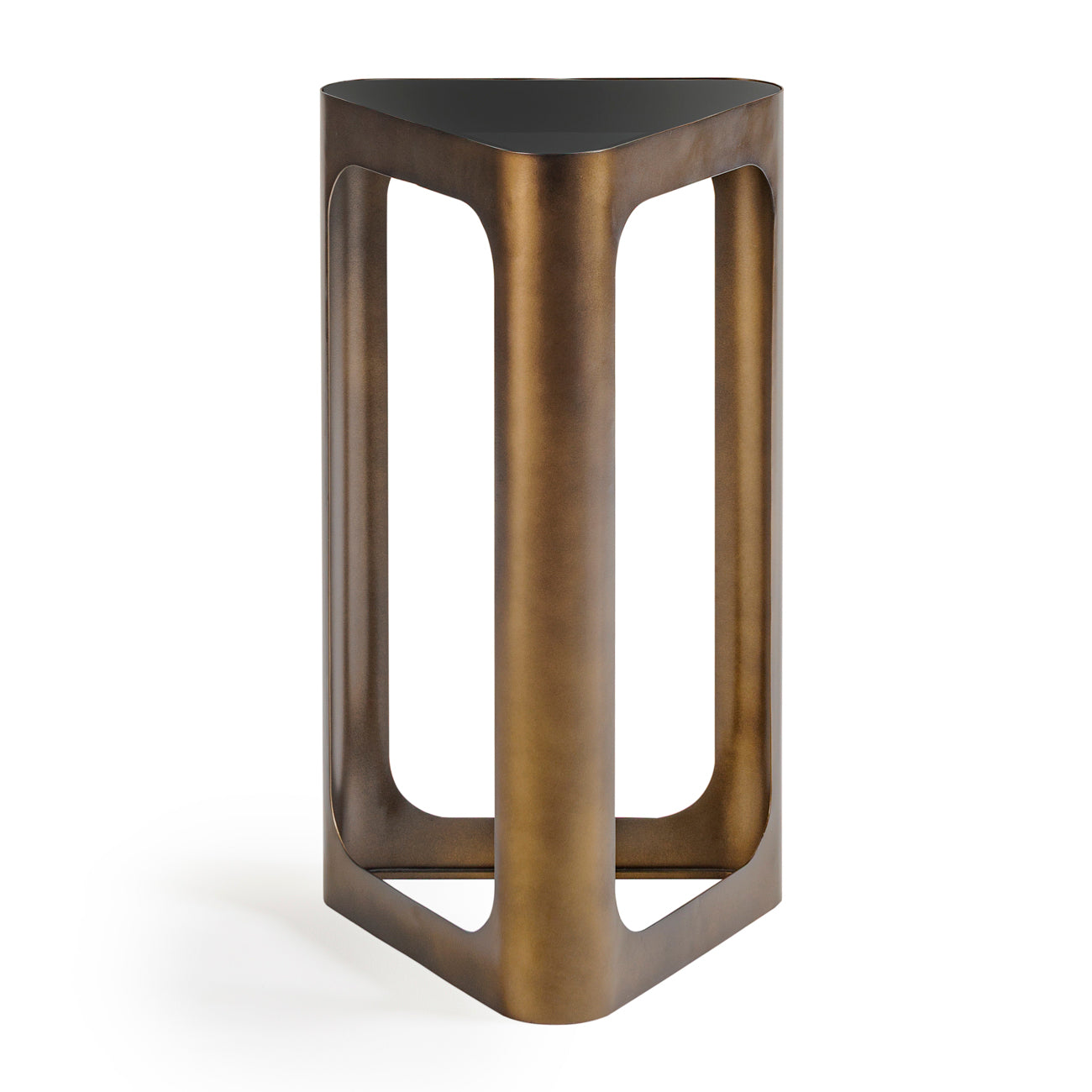 Thorpe Triangular Accent Table Black Tinted Glass