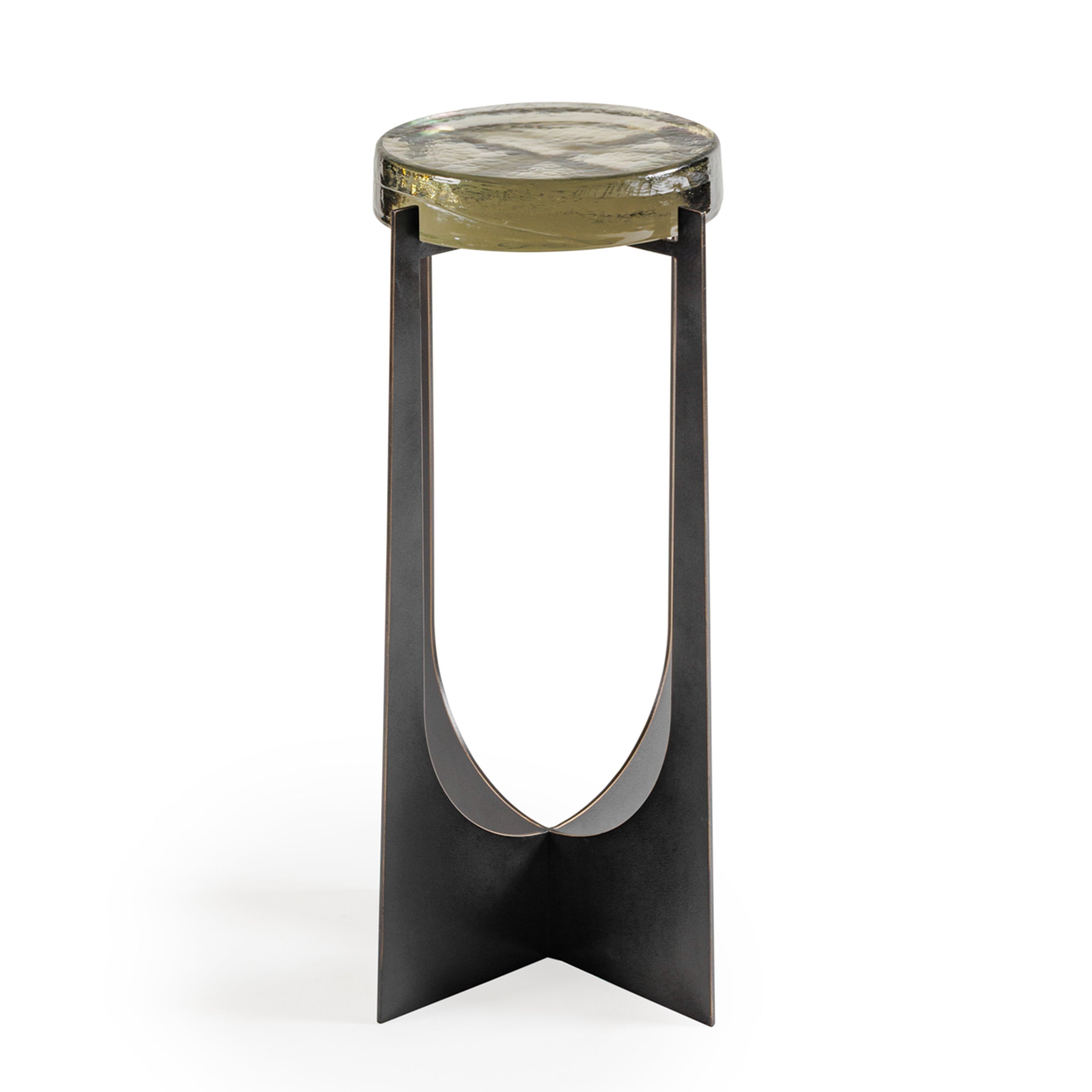 Glenthorpe Brick Glass Accent Table