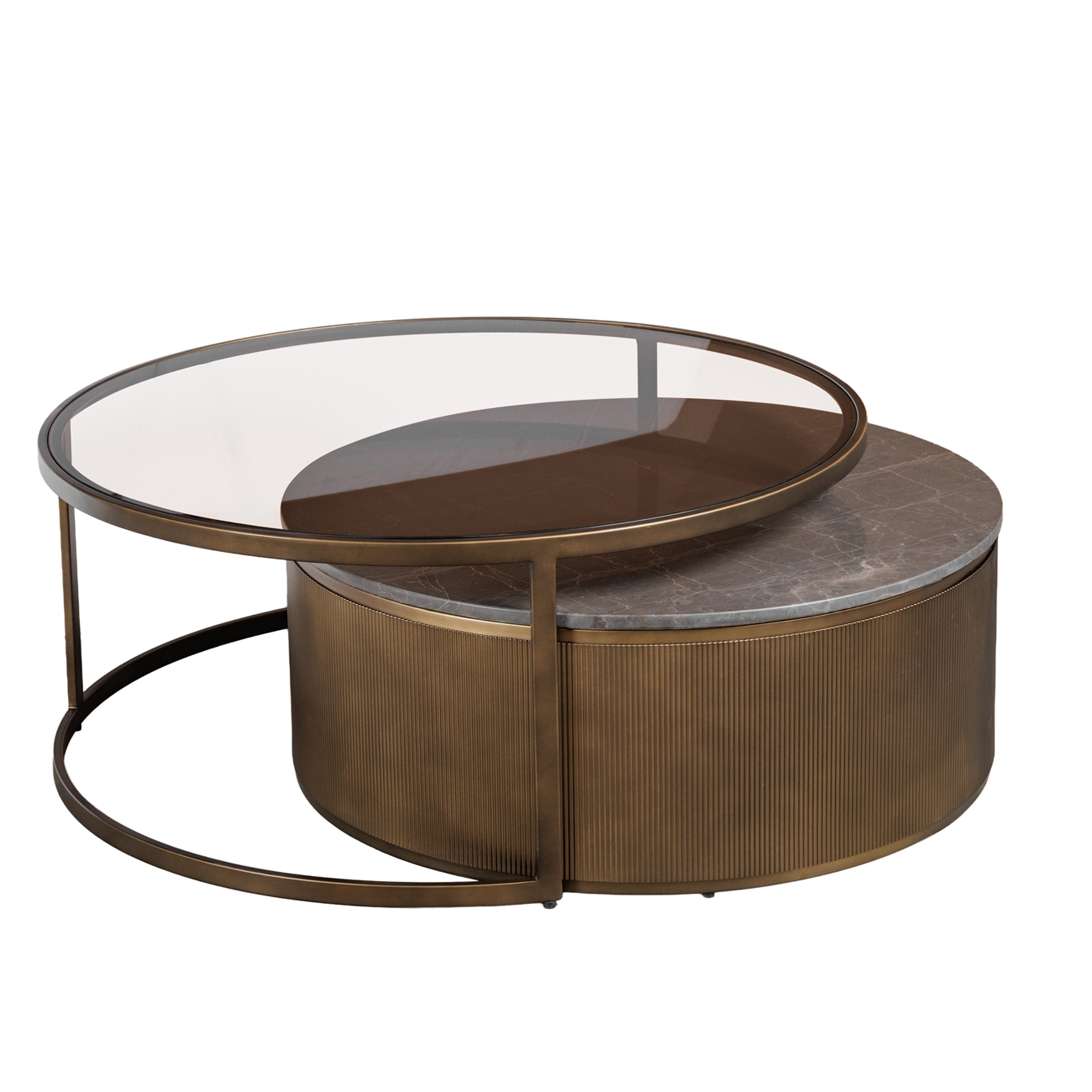 Belvedere Royal Gold Set of 2 Nesting Coffee Tables New!!