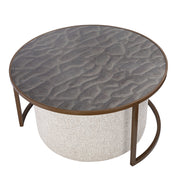 Driftwood Ripple Coffee Table & Nesting Pouffe