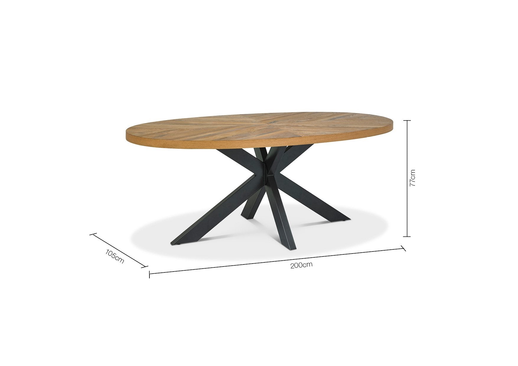 EllipseRustic Oak 6 Seater Oval Dining Table & 6 Grey Faux Leather Cezanne Dining Chairs