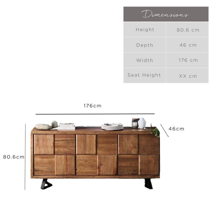 Rustic Soho 3 door sideboard