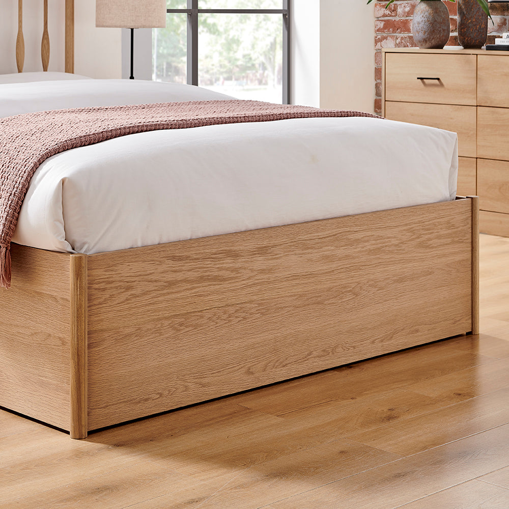 JUNO Oak Storage Bedstead