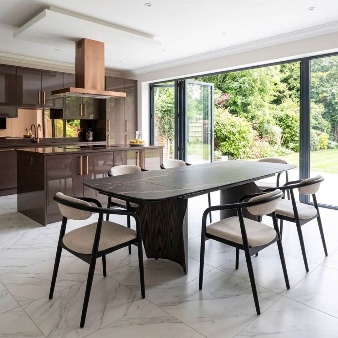 Branwick Extendable Dining Table Deep Charcoal