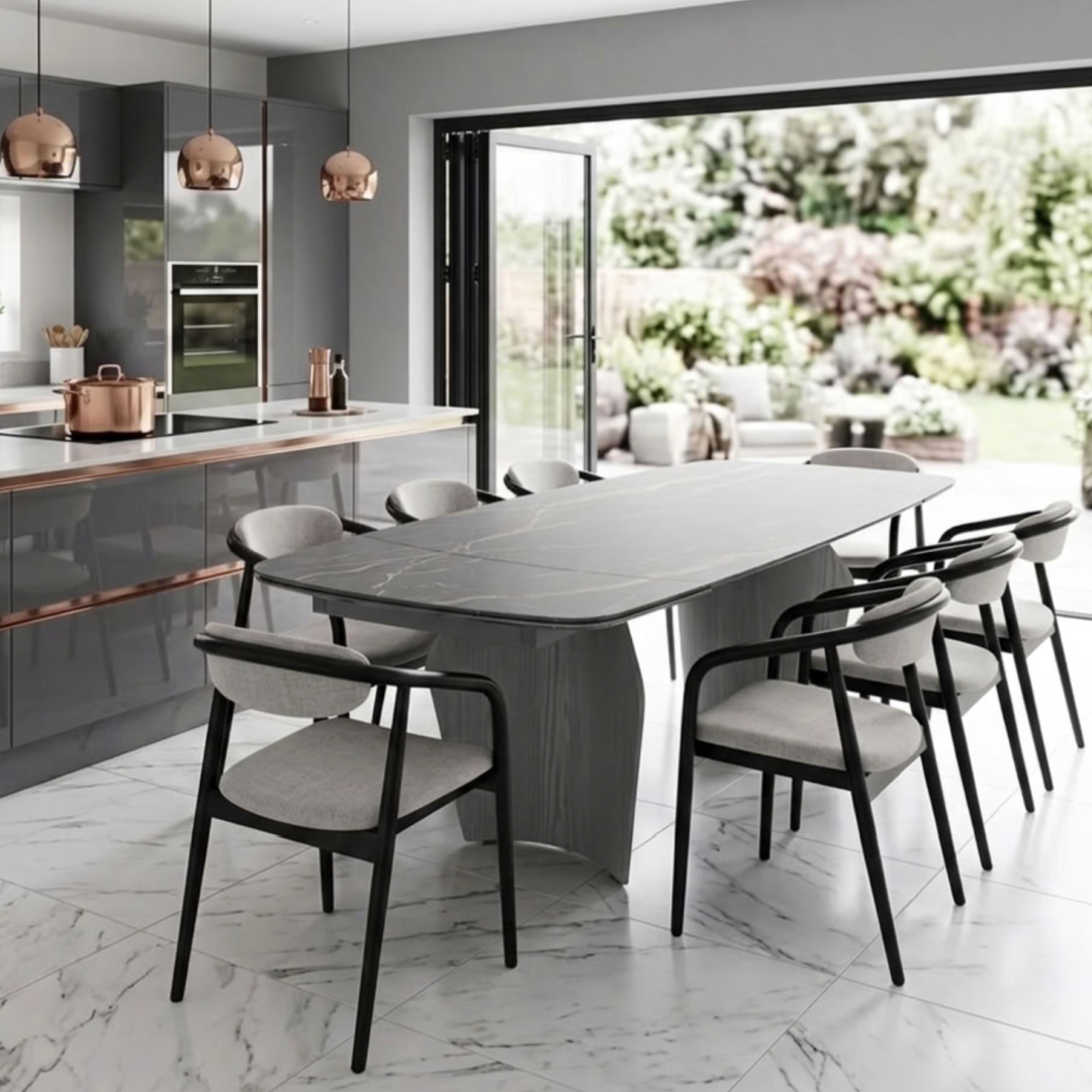 Branwick Extendable Dining Table Deep Charcoal