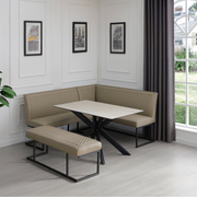 Apollo Taupe Corner Bench Set - RHF APO11