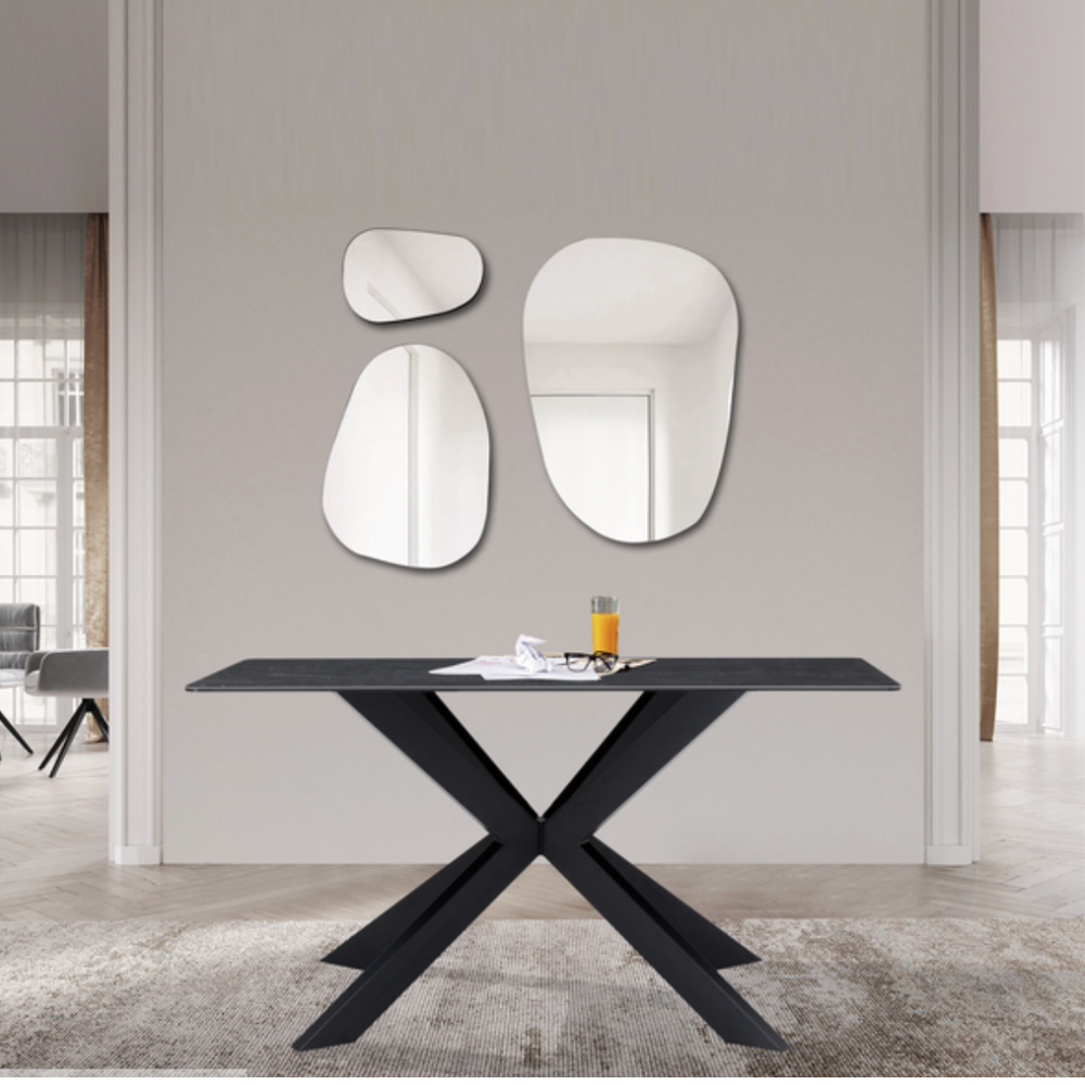 Apollo Taupe Corner Bench Set RHS Facing  with Apollo Ceramic Table