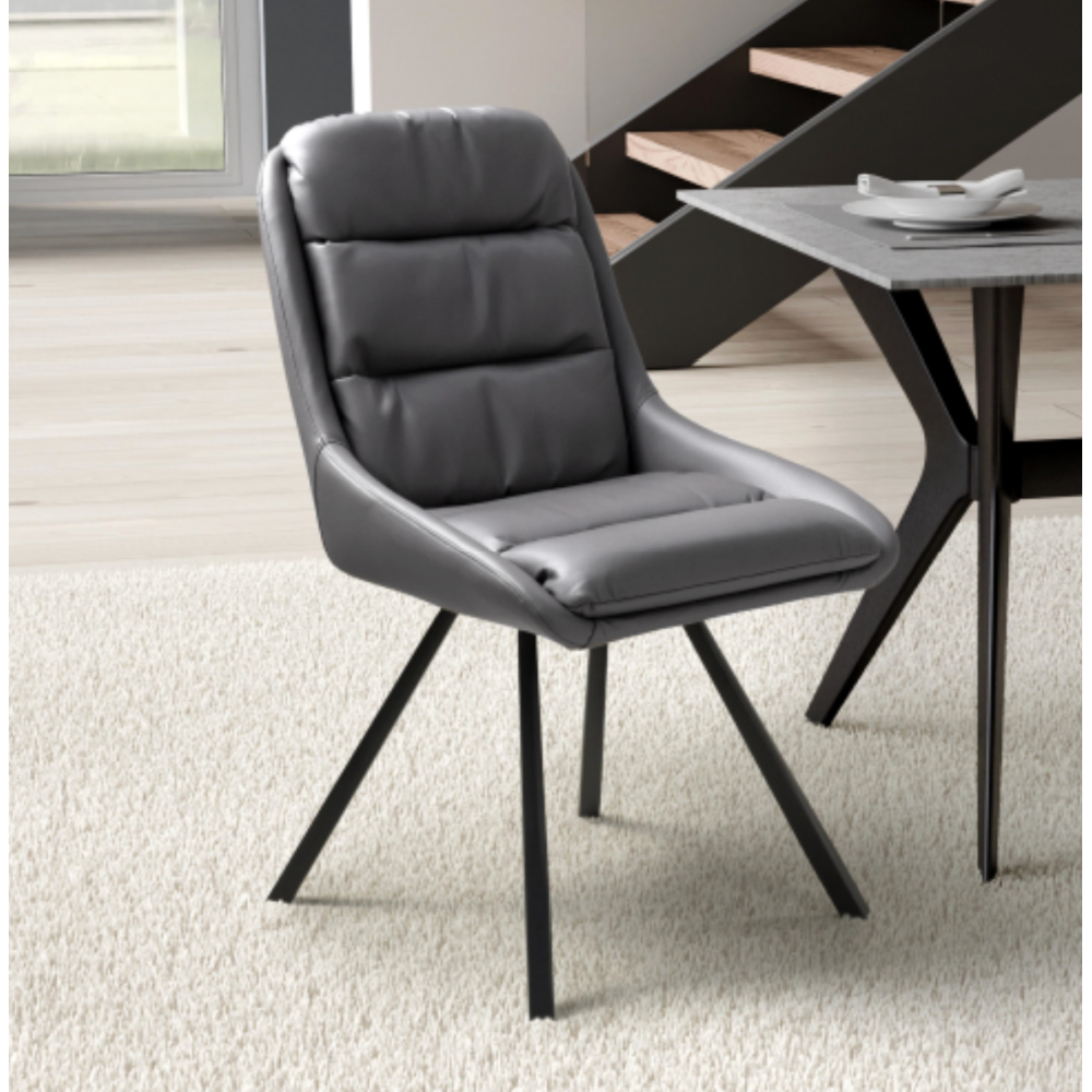 Arnhem Leather Effect Midnight Blue Dining Chair
