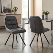 Arnhem Leather Effect Grey Dining Chair