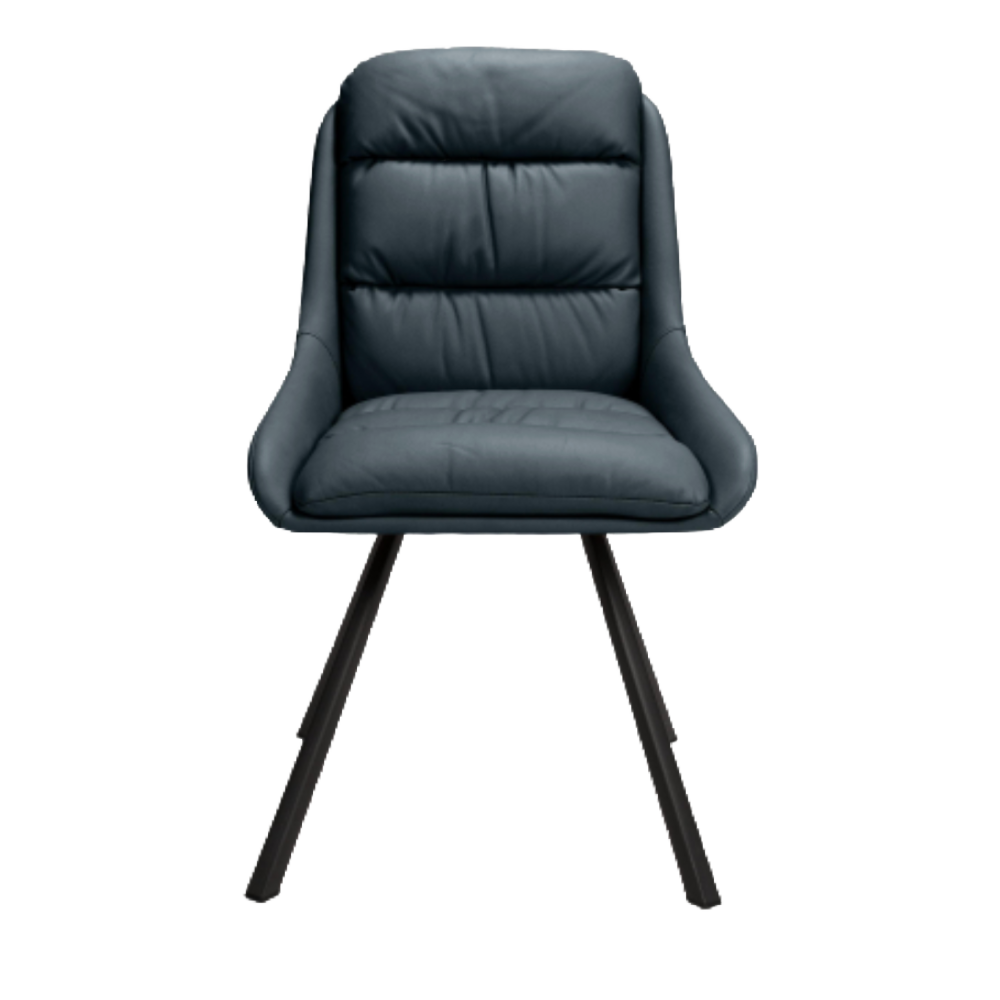 Arnhem Leather Effect Midnight Blue Dining Chair