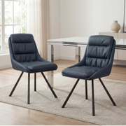 Arnhem Leather Effect Midnight Blue Dining Chair