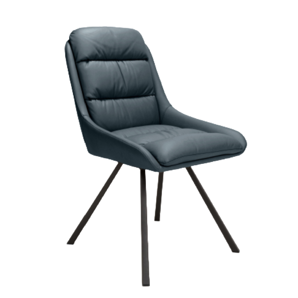Arnhem Leather Effect Midnight Blue Dining Chair
